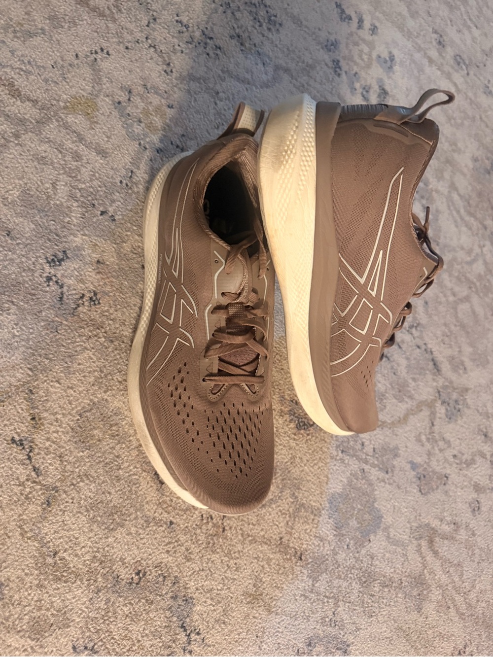 Like New Asics Brown and White Running Shoes
